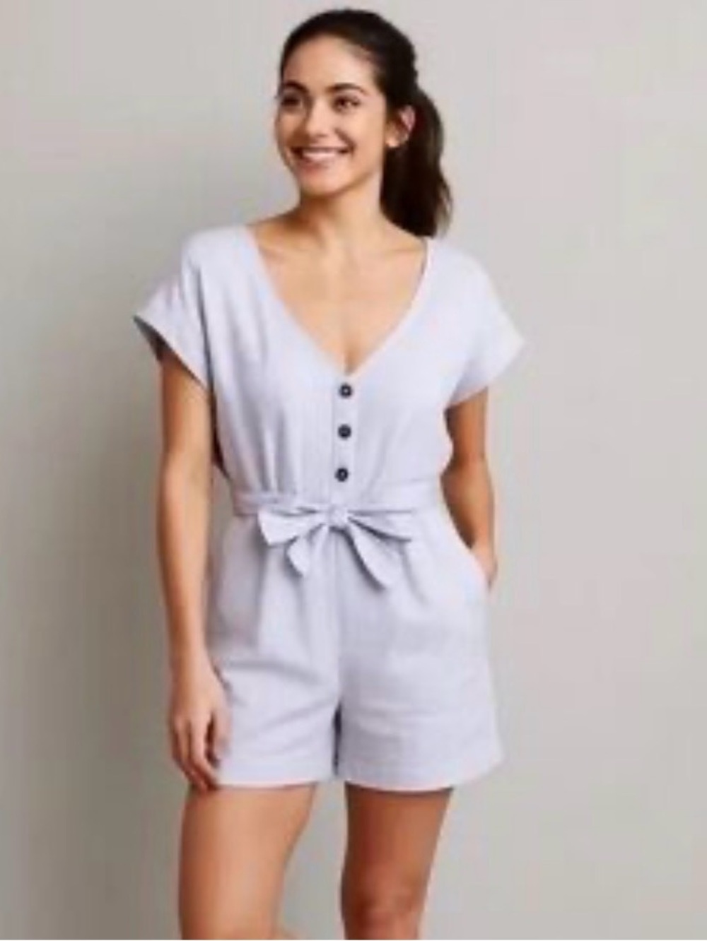 Patagonia Light Blue Organic Cotton Romper - Small